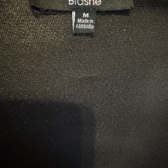 Blashe Black Metallic Shimmer Wrap Mini Dress Size M | Long Sleeve - Picture 10 of 14